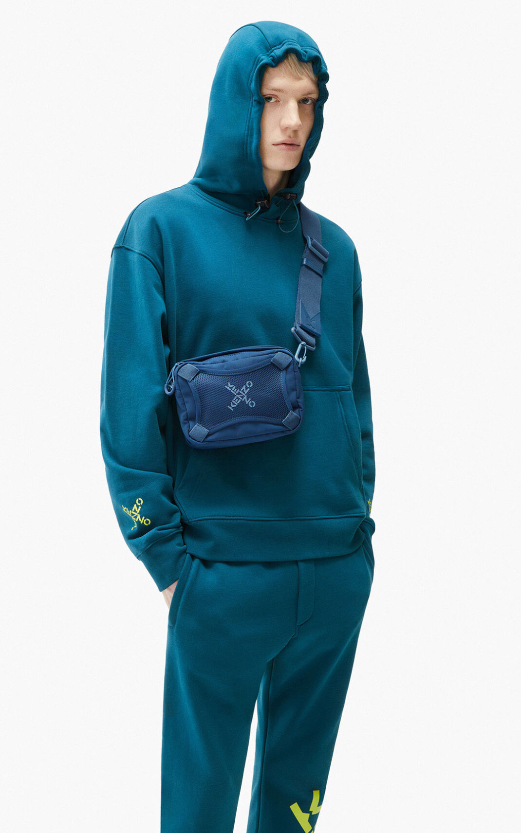 Kenzo Sport Little X Omuz Çantası Erkek Koyu Mavi | 5092-QHAYV